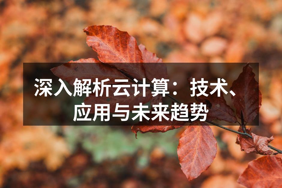 深入解析云计算：技术、应用与未来趋势