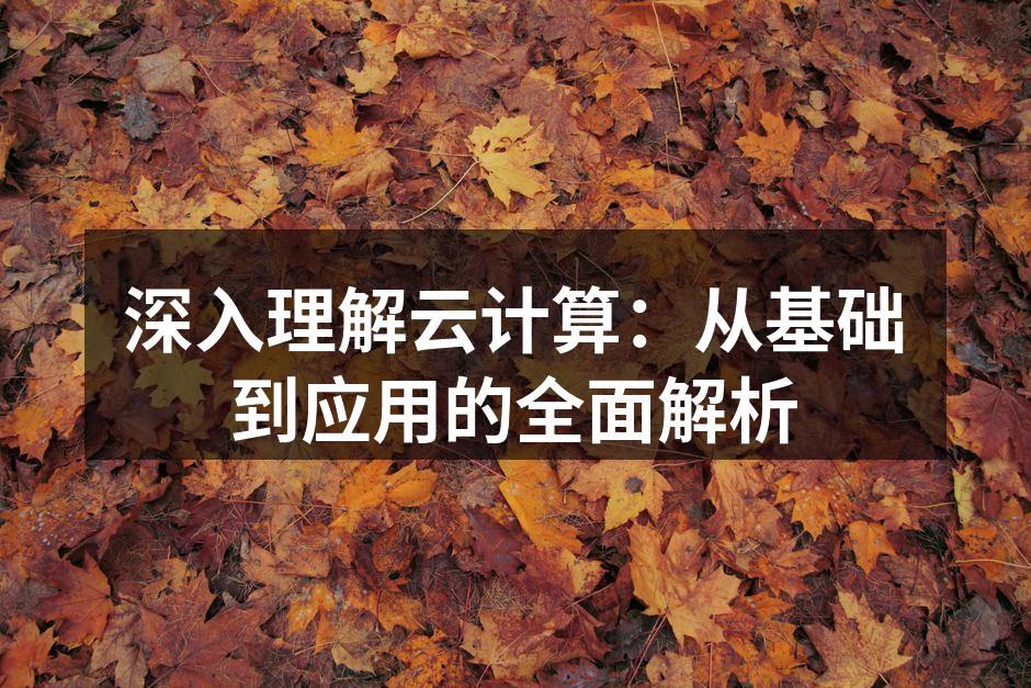 深入理解云计算：从基础到应用的全面解析