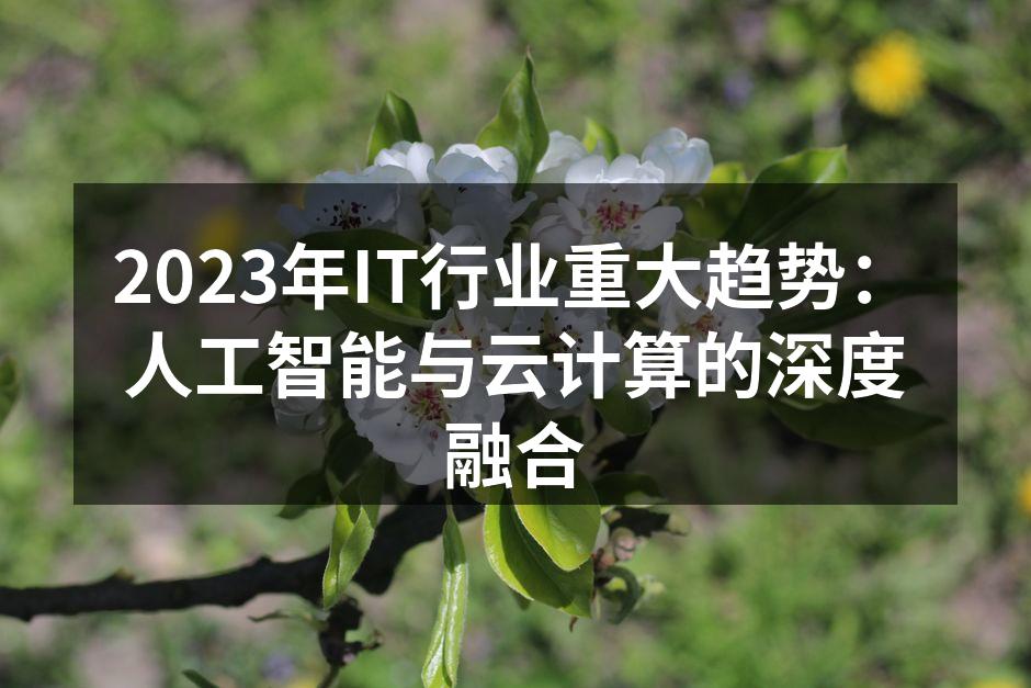 2023年IT行业重大趋势:人工智能与云